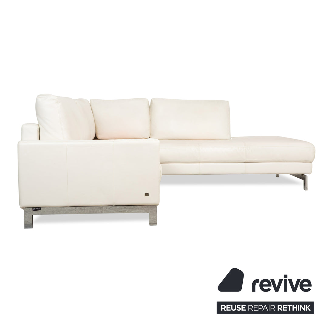 Rolf Benz Vida Leather Corner Sofa Cream White Sofa Couch