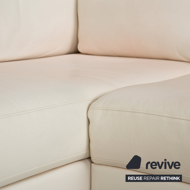 Rolf Benz Vida Leather Corner Sofa Cream White Sofa Couch