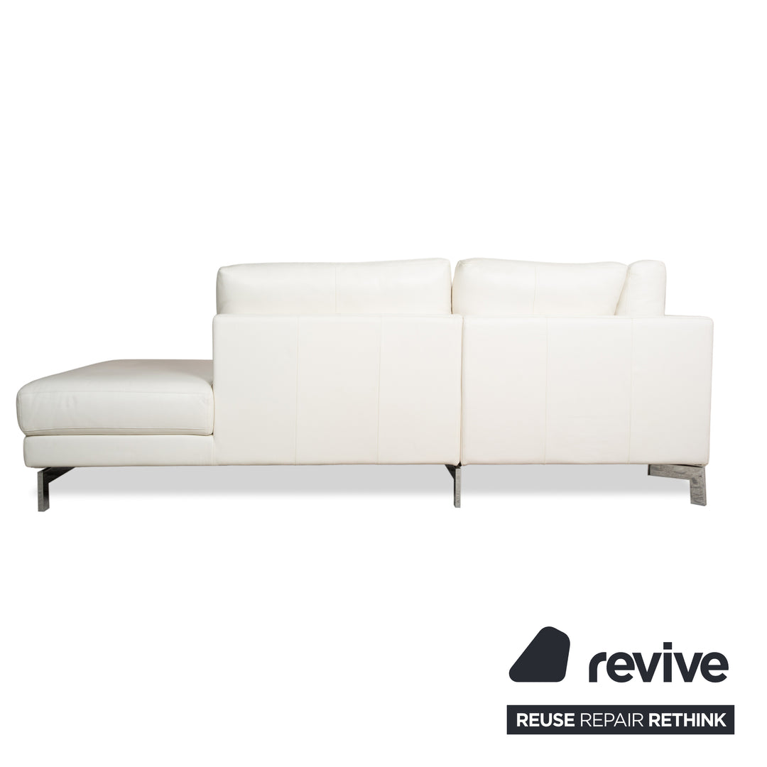 Rolf Benz Vida Leather Corner Sofa Cream White Sofa Couch