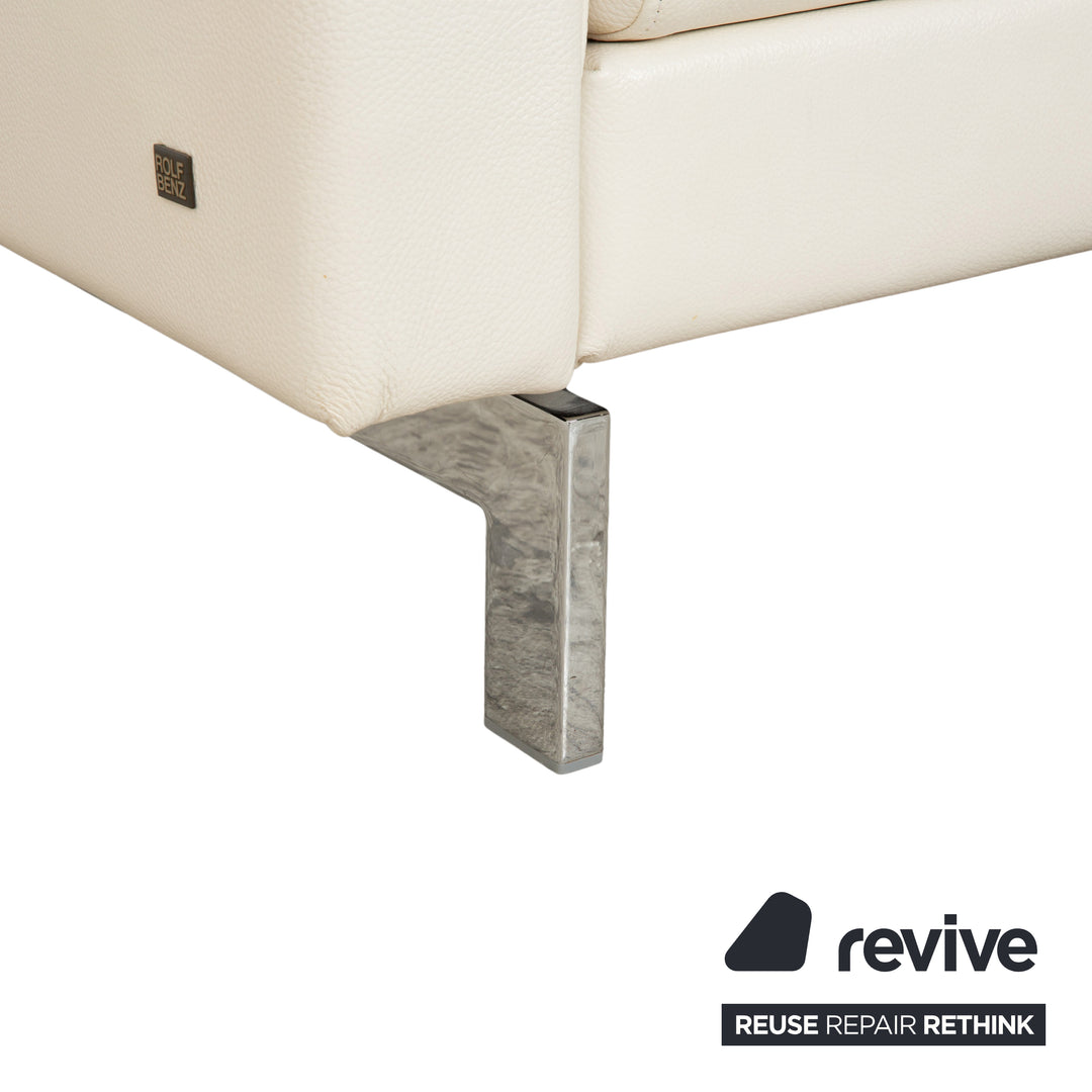 Rolf Benz Vida Leather Corner Sofa Cream White Sofa Couch