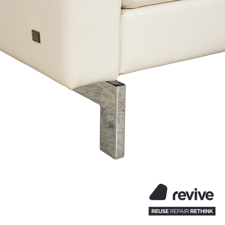 Rolf Benz Vida Leather Corner Sofa Cream White Sofa Couch