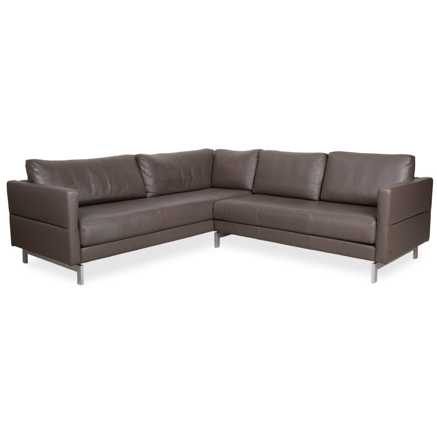 Rolf Benz Vida Leder Metall Ecksofa Braun Recamiere Links Manuelle Funktion