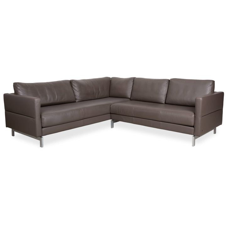 Rolf Benz Vida Leder Metall Ecksofa Braun Recamiere Links