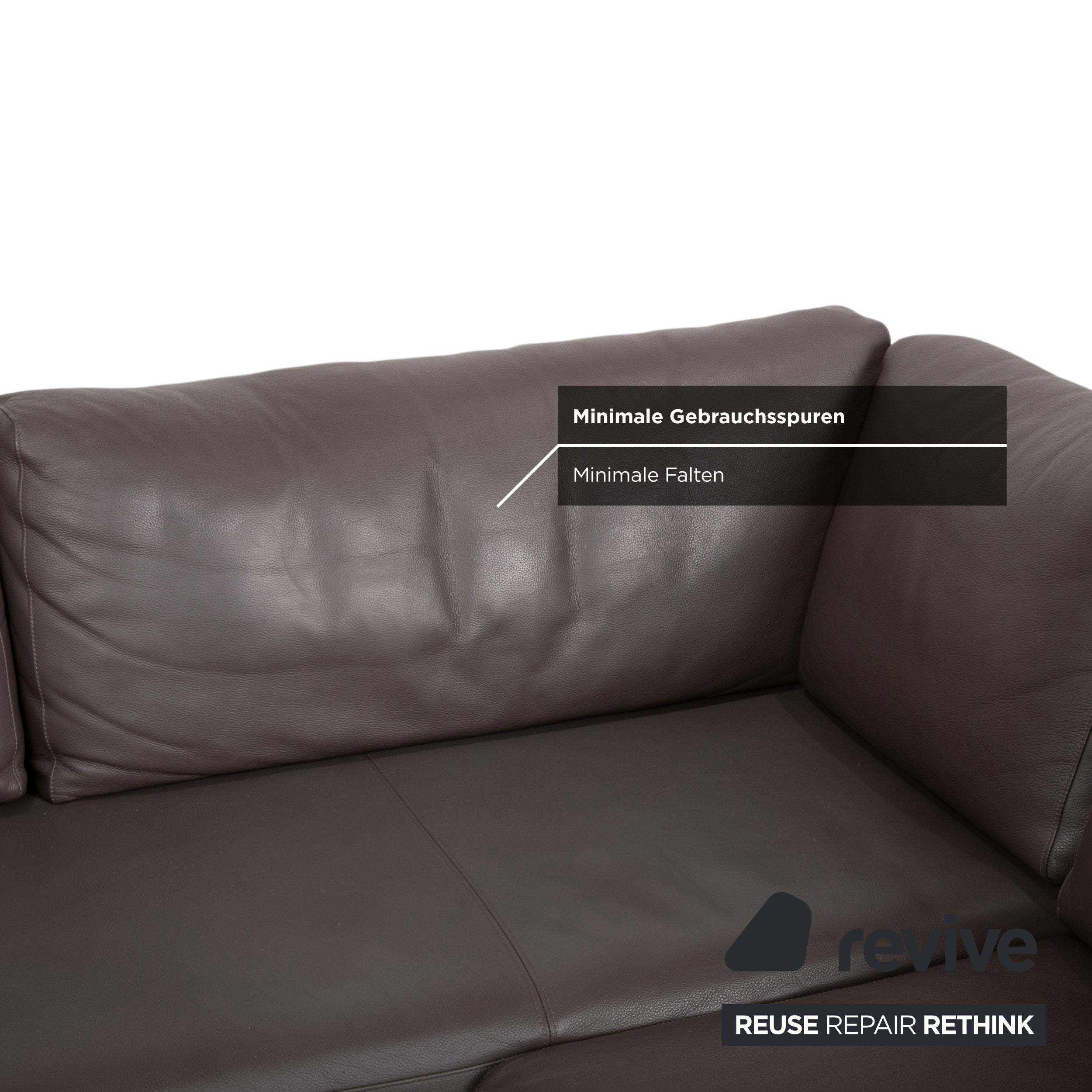 Rolf Benz Vida Leder Metall Ecksofa Braun Recamiere Links