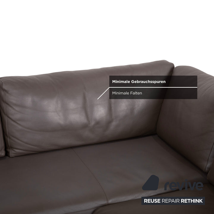 Rolf Benz Vida Leder Metall Ecksofa Braun Recamiere Links