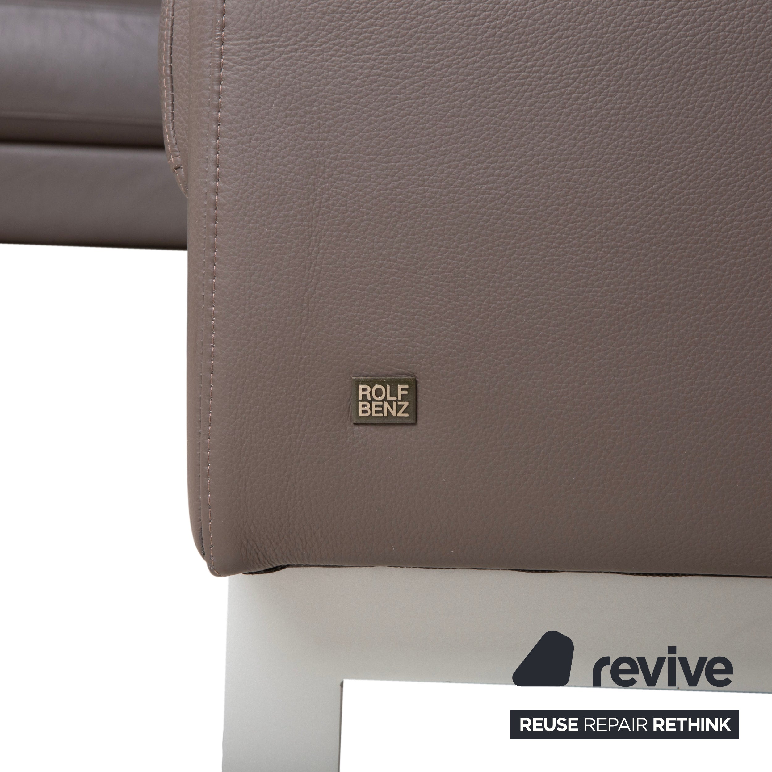 Rolf Benz Vida Leder Metall Ecksofa Braun Recamiere Links