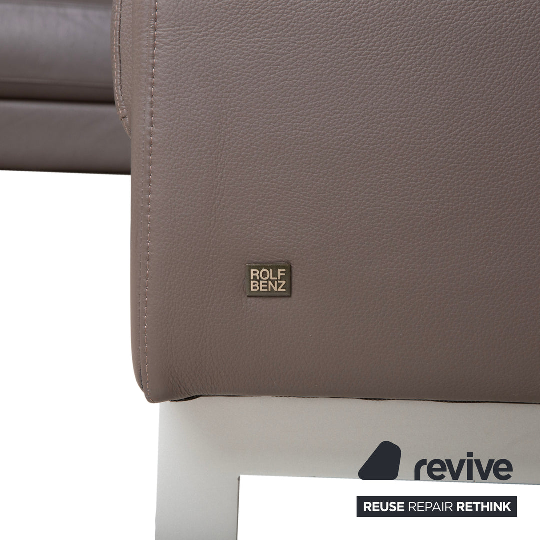 Rolf Benz Vida Leder Metall Ecksofa Braun Recamiere Links