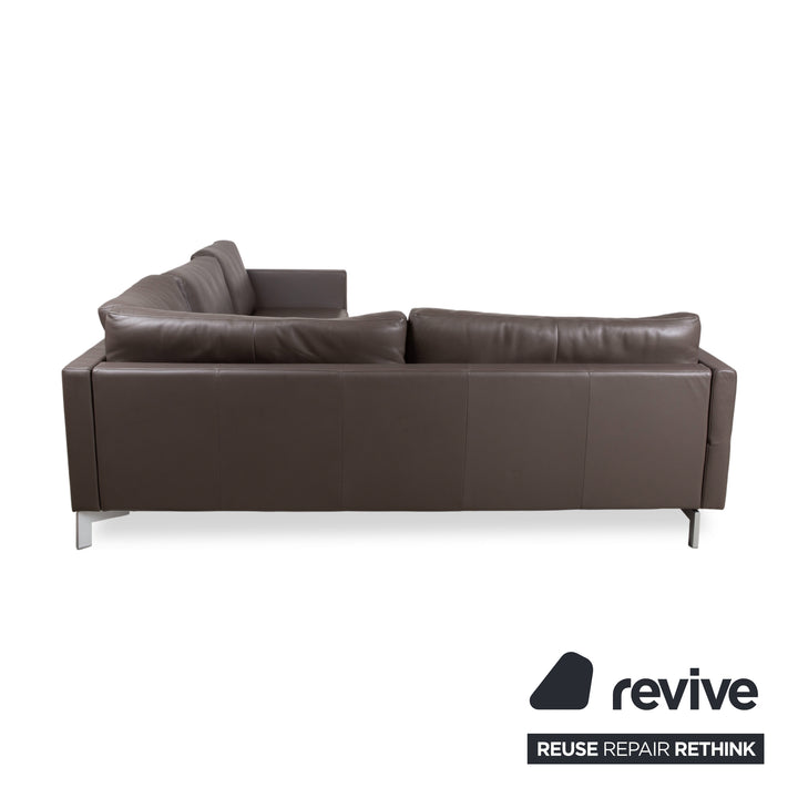 Rolf Benz Vida Leder Metall Ecksofa Braun Recamiere Links