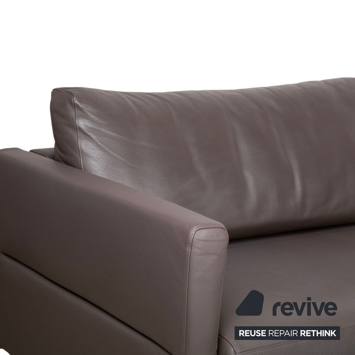 Rolf Benz Vida Leder Metall Ecksofa Braun Recamiere Links