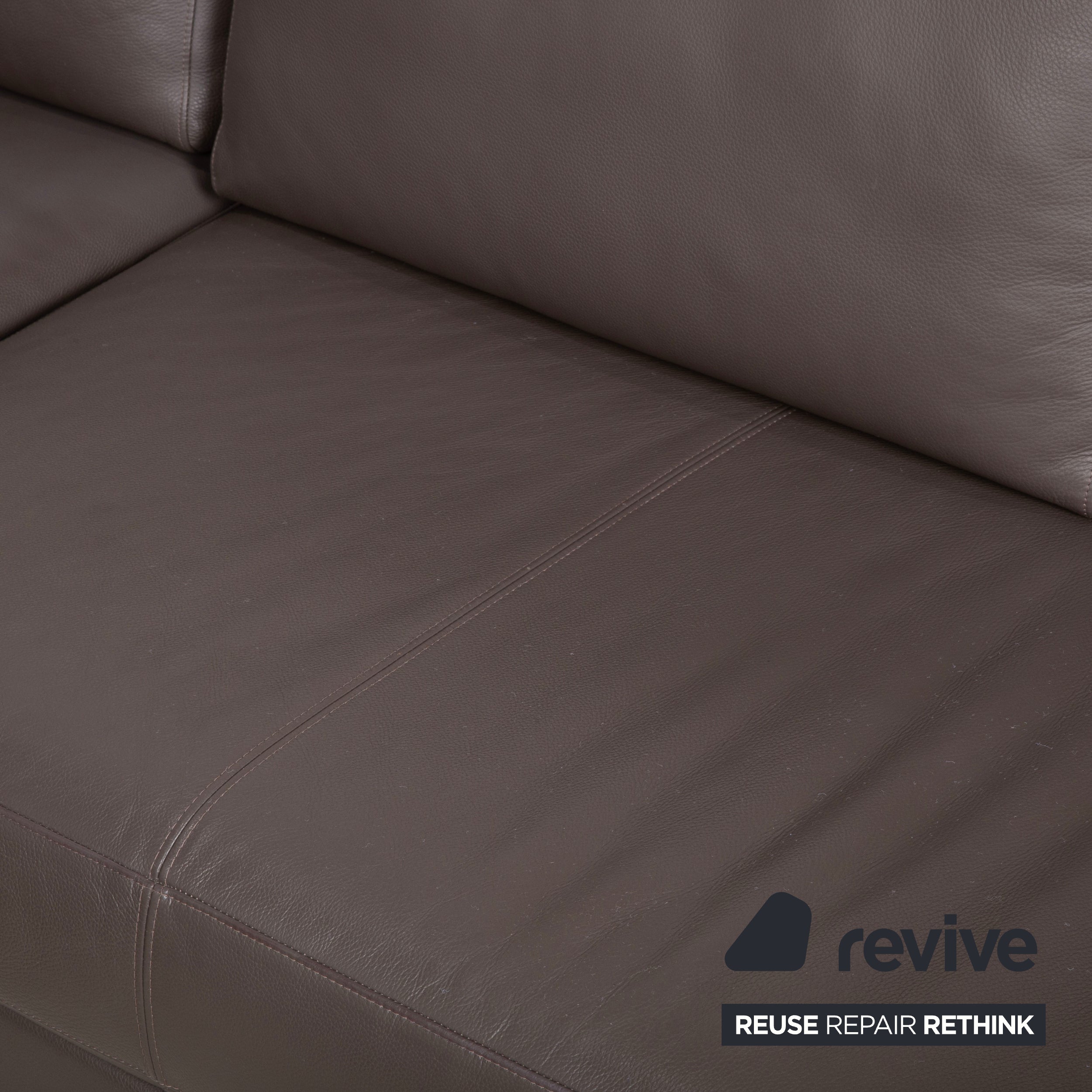 Rolf Benz Vida Leder Metall Ecksofa Braun Recamiere Links