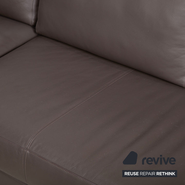 Rolf Benz Vida Leder Metall Ecksofa Braun Recamiere Links