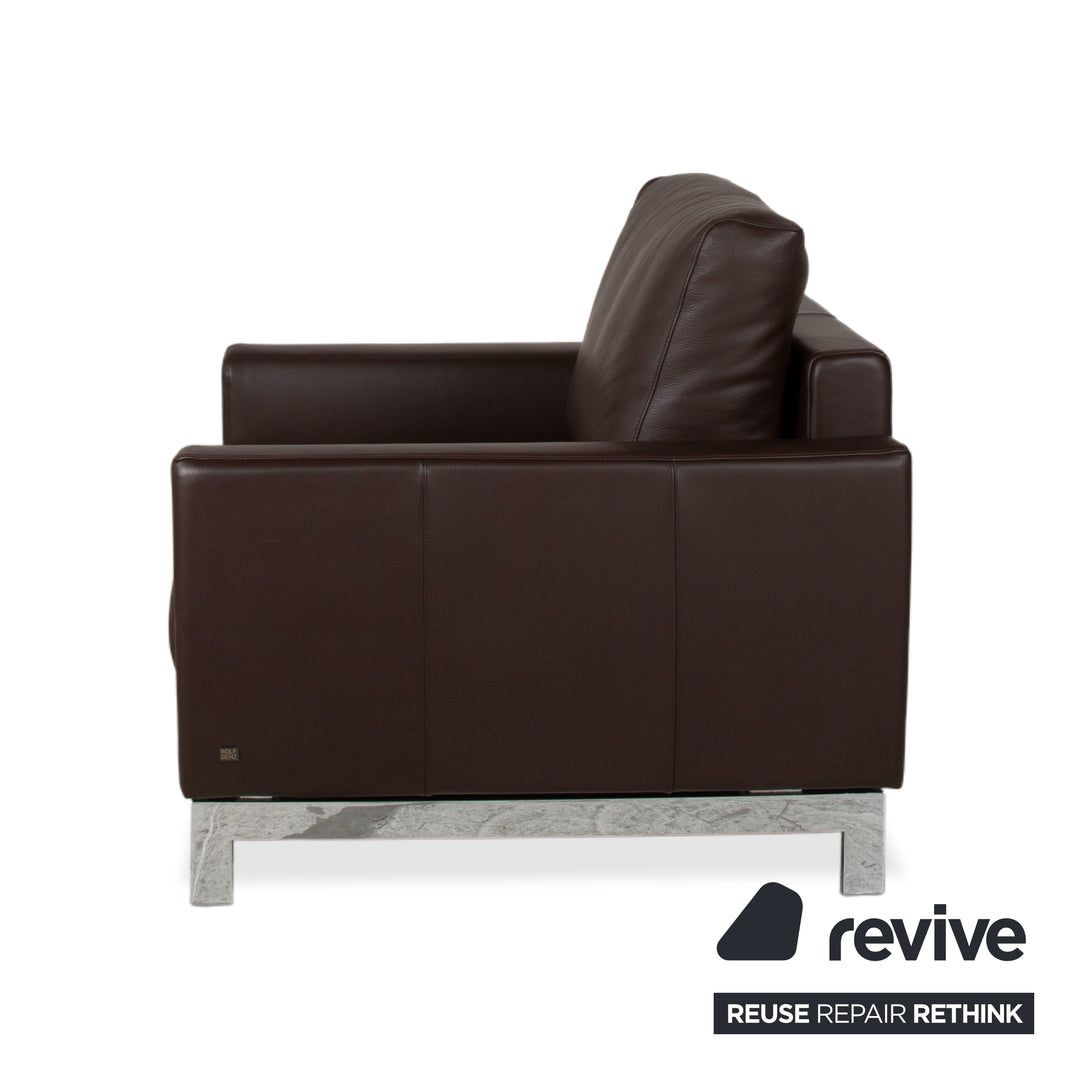 Rolf Benz Vida Leather Armchair Brown Chrome