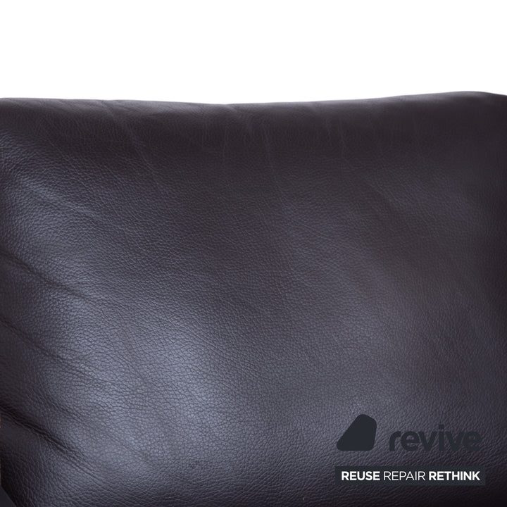 Rolf Benz Vida Fauteuil en cuir Marron Marron foncé Chrome