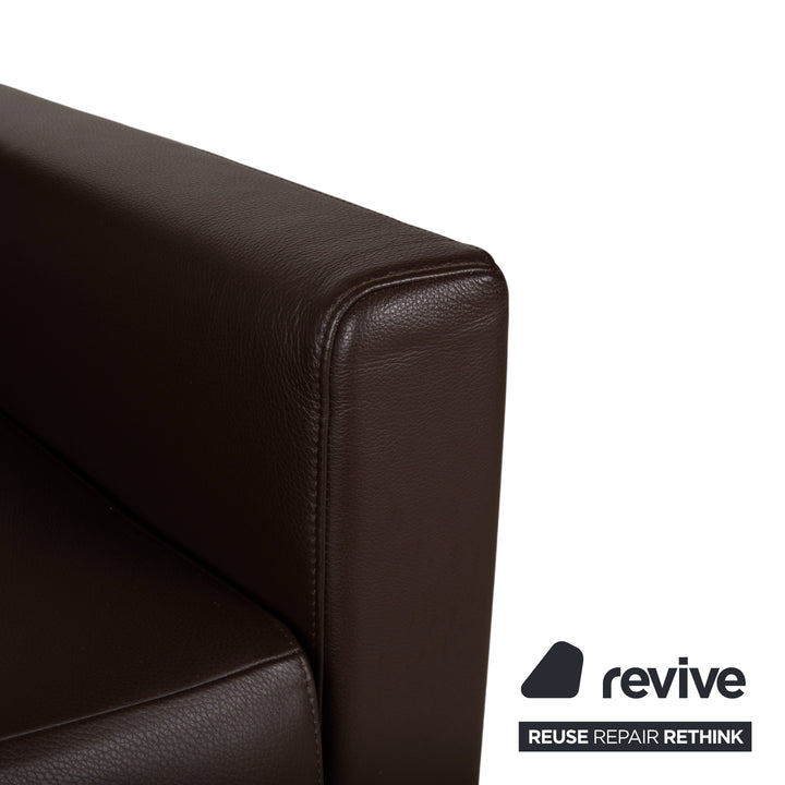 Rolf Benz Vida Leather Armchair Brown Chrome
