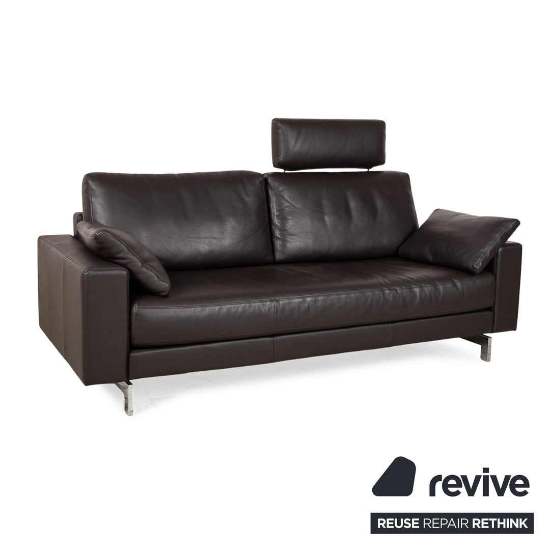 Rolf Benz Vida leather two-seater brown dark brown sofa couch