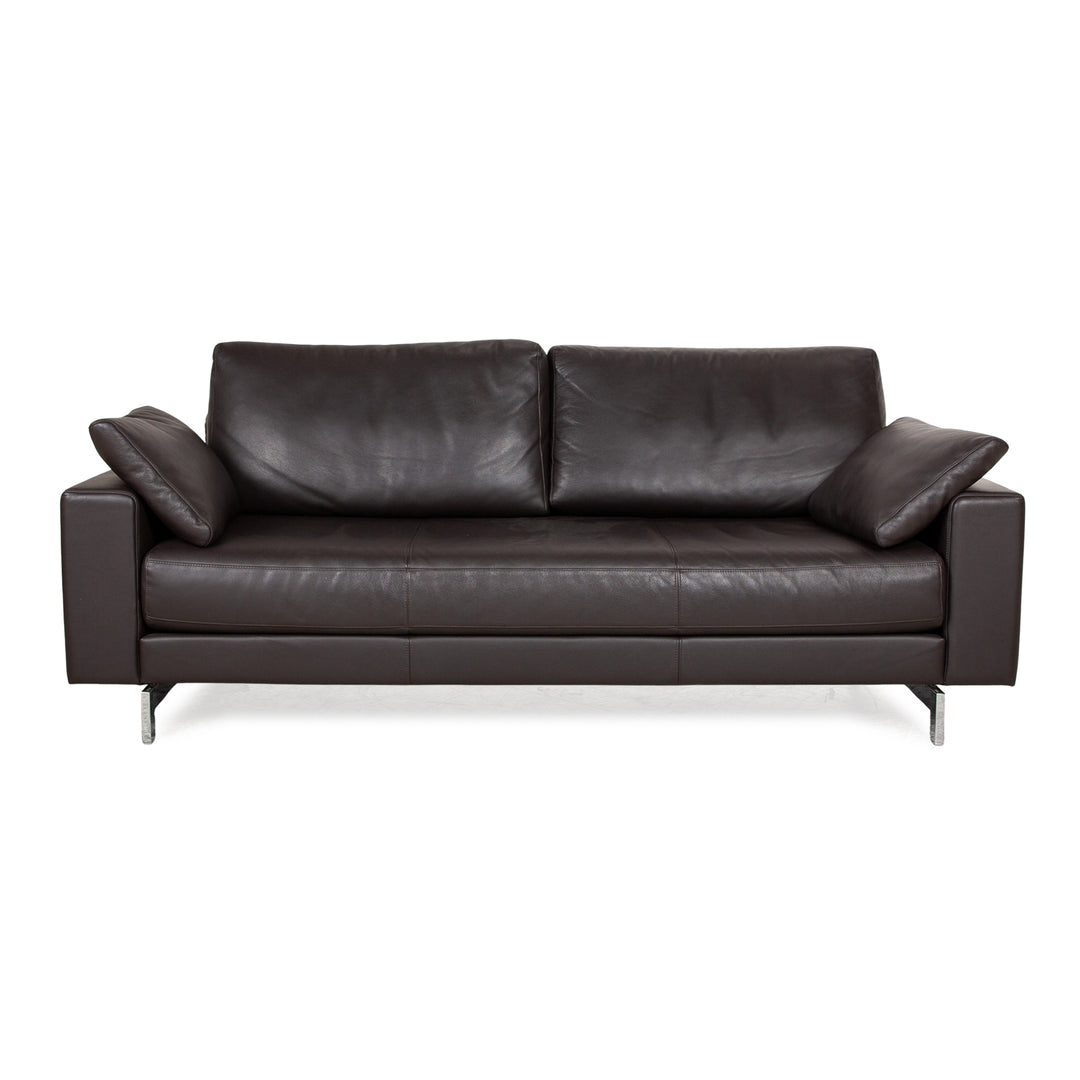 Rolf Benz Vida leather two-seater brown dark brown sofa couch