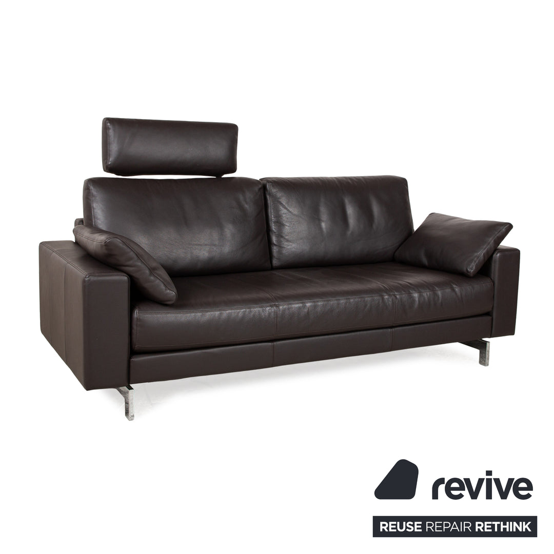 Rolf Benz Vida leather two-seater brown dark brown sofa couch