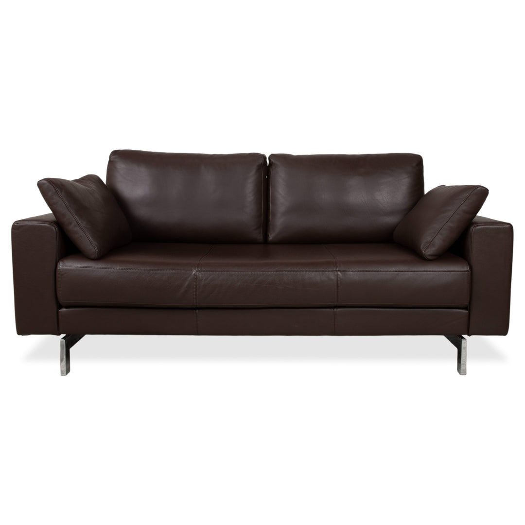 Rolf Benz Vida Leder Zweisitzer Braun Sofa Couch Chrom