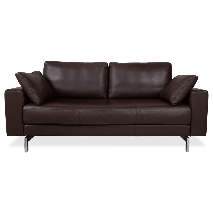 Rolf Benz Vida Cuir Deux Places Canapé Marron Chrome