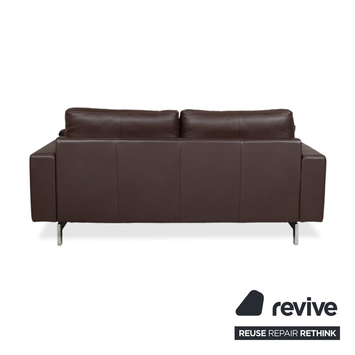Rolf Benz Vida Leder Zweisitzer Braun Sofa Couch Chrom