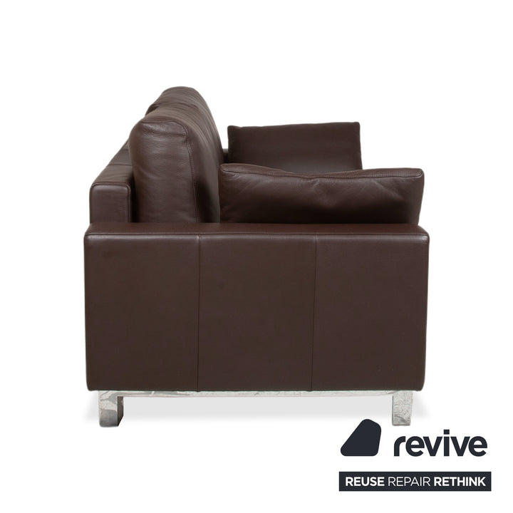 Rolf Benz Vida Leder Zweisitzer Braun Sofa Couch Chrom