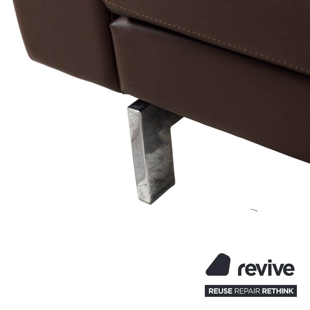 Rolf Benz Vida Leder Zweisitzer Braun Sofa Couch Chrom