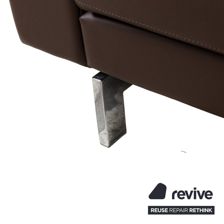 Rolf Benz Vida Leder Zweisitzer Braun Sofa Couch Chrom