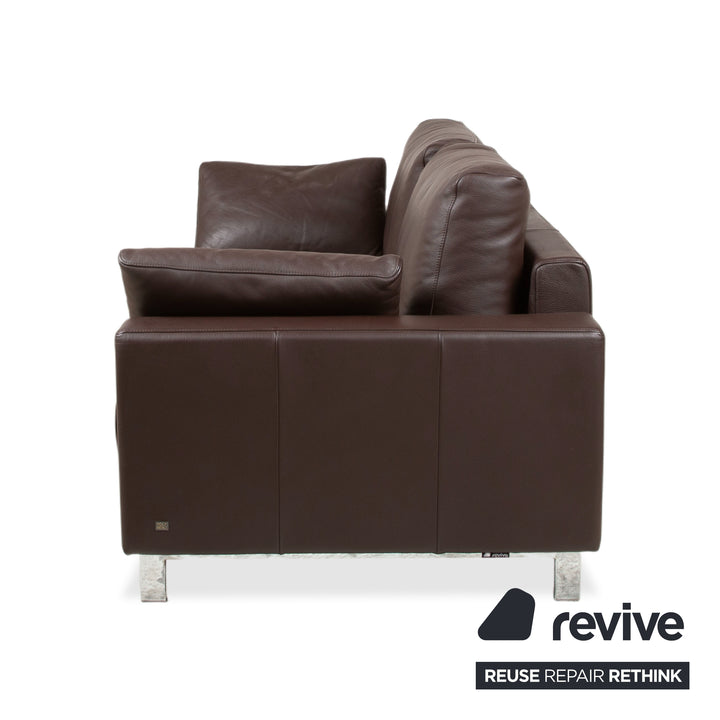 Rolf Benz Vida Leder Zweisitzer Braun Sofa Couch Chrom