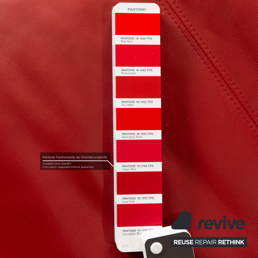 Rolf Benz Vida Leather Two Seater Red Manual Function Sofa Couch