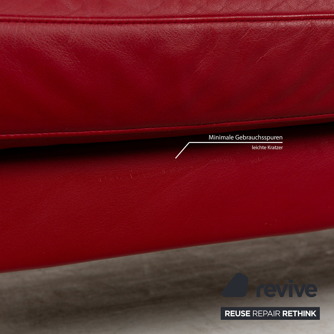 Rolf Benz Vida Leder Zweisitzer Rot Sofa Couch