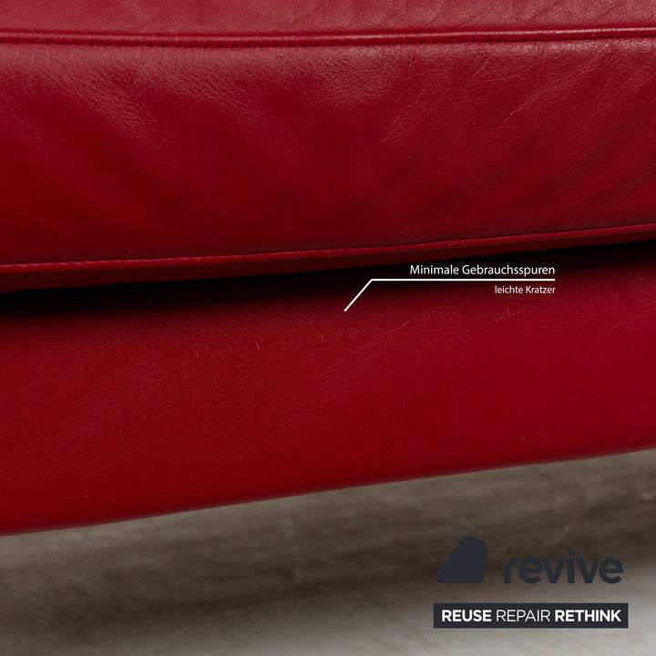 Rolf Benz Vida Leder Zweisitzer Rot Sofa Couch