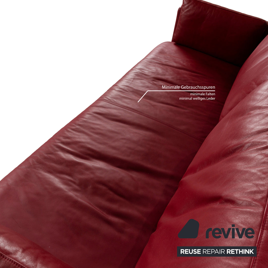 Rolf Benz Vida Leder Zweisitzer Rot Sofa Couch