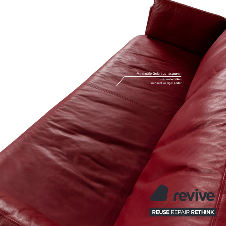 Rolf Benz Vida Leder Zweisitzer Rot Sofa Couch
