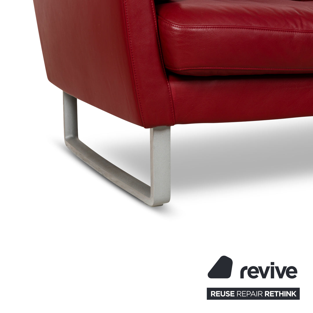 Rolf Benz Vida Leder Zweisitzer Rot Sofa Couch