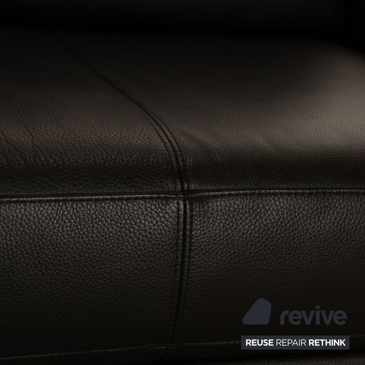 Rolf Benz Vida Leather Two Seater Black Sofa Couch