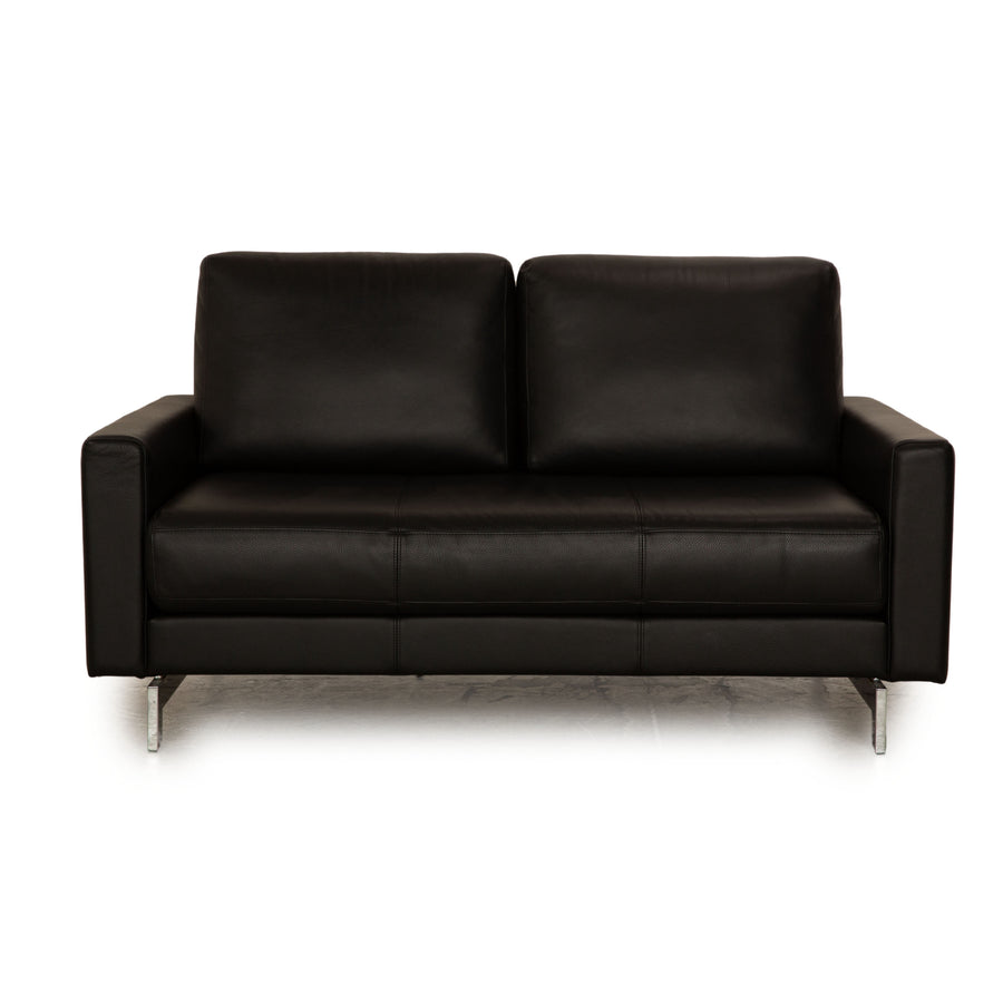 Rolf Benz Vida Leather Two Seater Black Sofa Couch