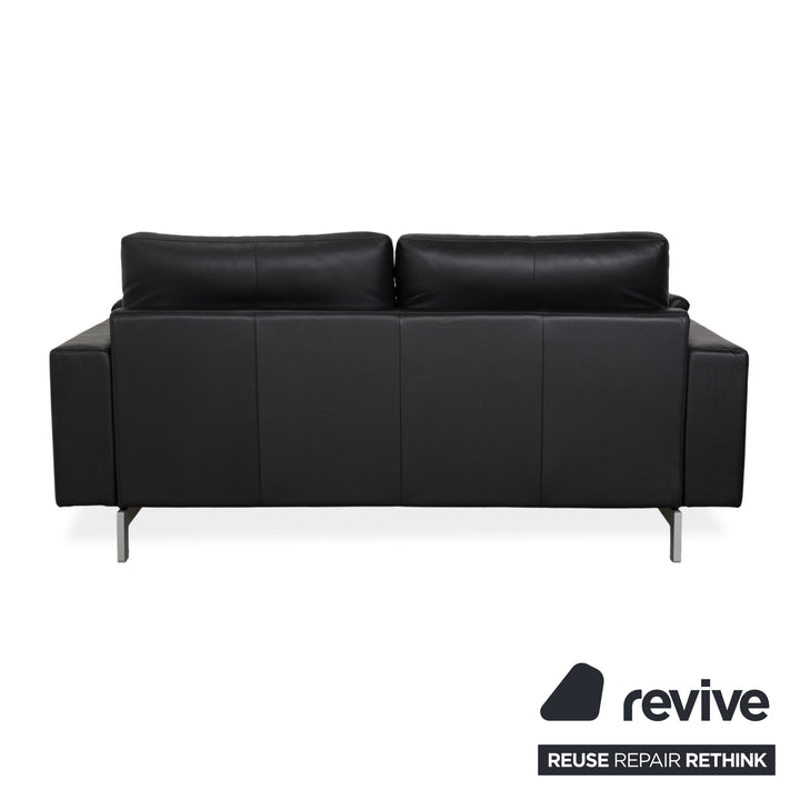 Canapé deux places en cuir noir Rolf Benz Vida