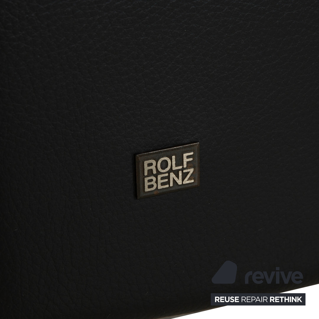 Canapé deux places en cuir noir Rolf Benz Vida