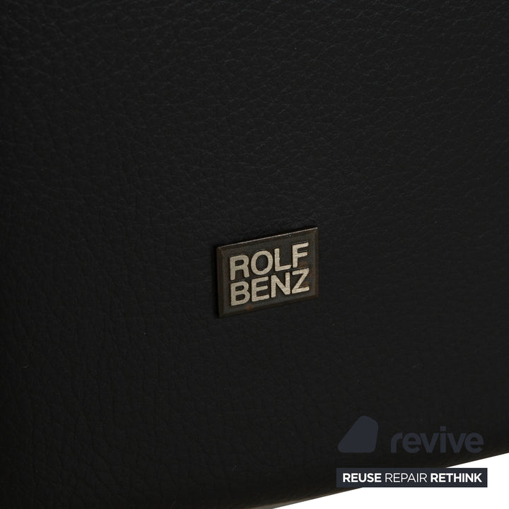Canapé deux places en cuir noir Rolf Benz Vida