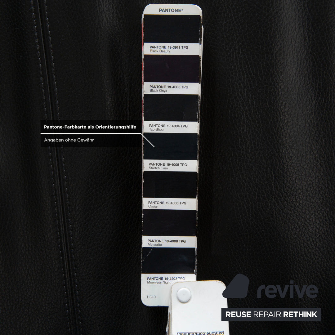 Canapé deux places en cuir noir Rolf Benz Vida