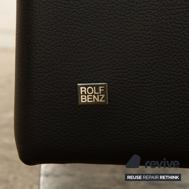 Rolf Benz Vida Leather Two Seater Black Sofa Couch