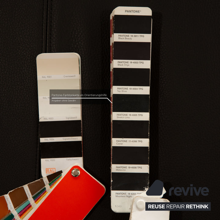 Rolf Benz Vida Leather Two Seater Black Sofa Couch