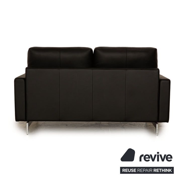 Rolf Benz Vida Leather Two Seater Black Sofa Couch