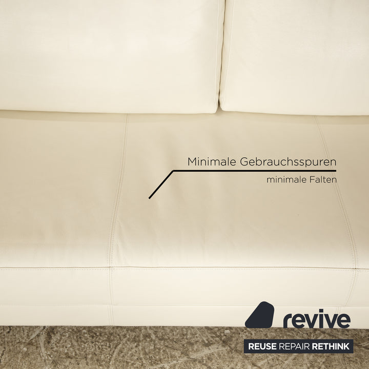 Rolf Benz Vida Leder Zweisitzer Weiß Creme manuelle Funktion Sofa Couch