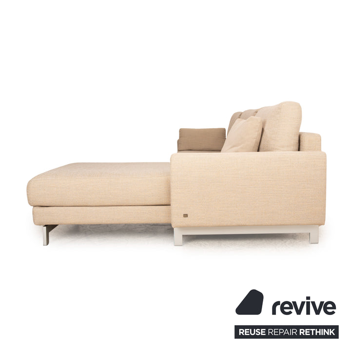 Rolf Benz Vida Fabric Corner Sofa Beige Recamiere Right Sofa Couch