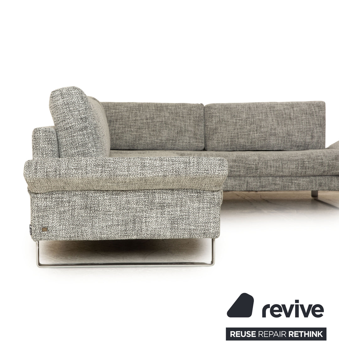 Rolf Benz Vida fabric corner sofa gray sofa couch function chaise longue right new cover