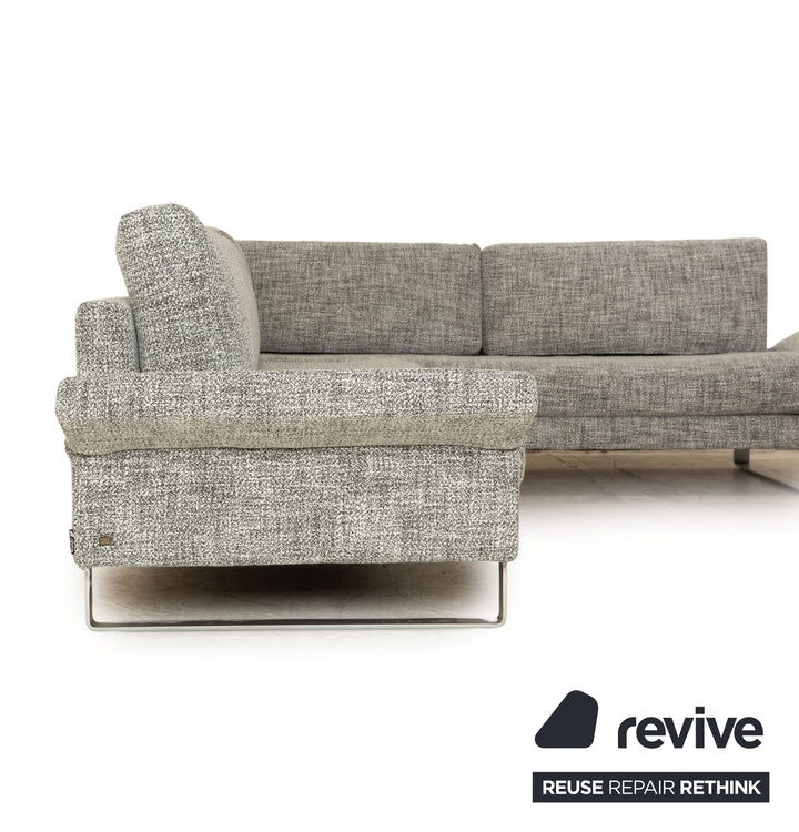 Rolf Benz Vida fabric corner sofa gray sofa couch function chaise longue right new cover