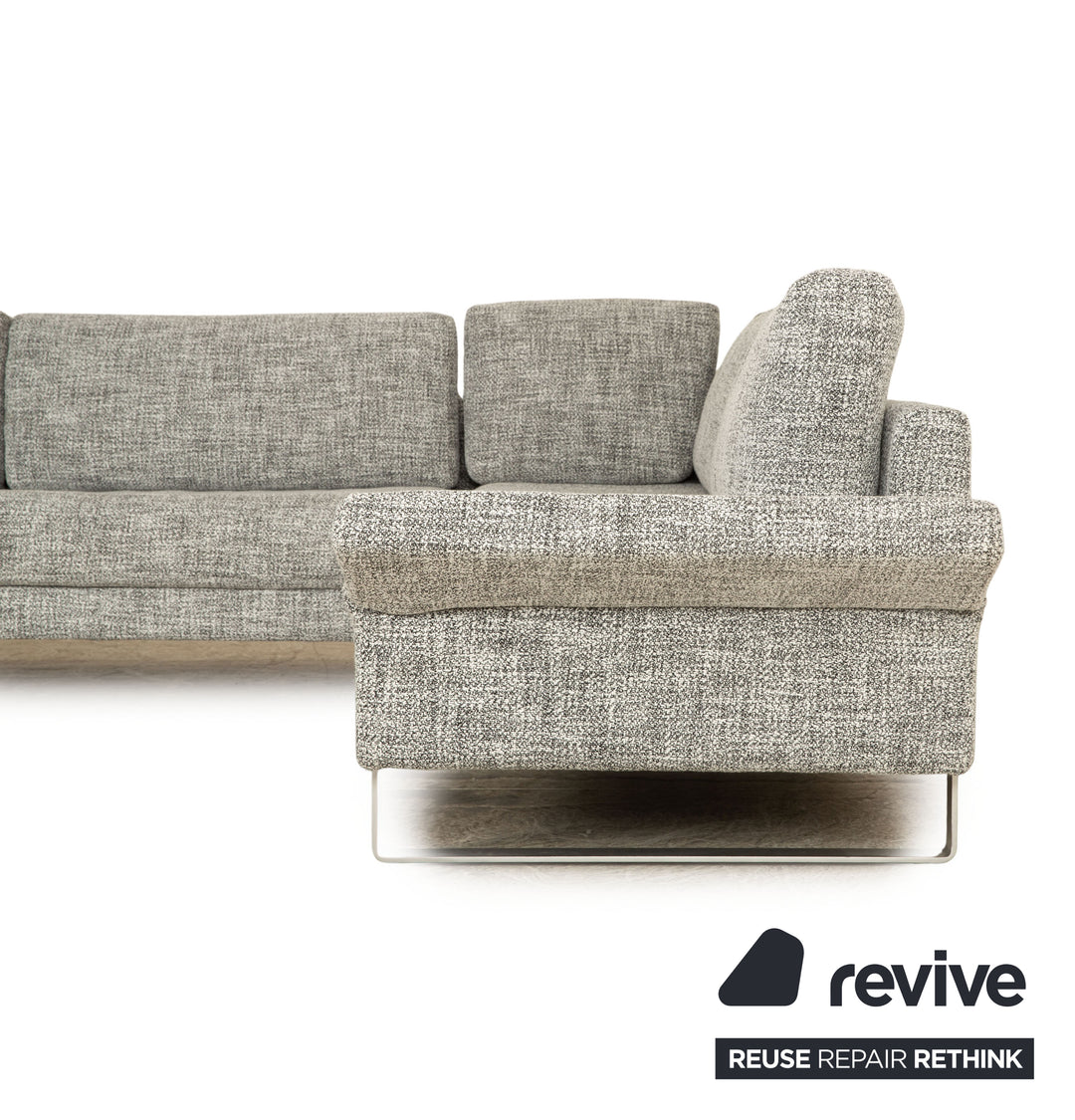 Rolf Benz Vida fabric corner sofa gray sofa couch function chaise longue right new cover