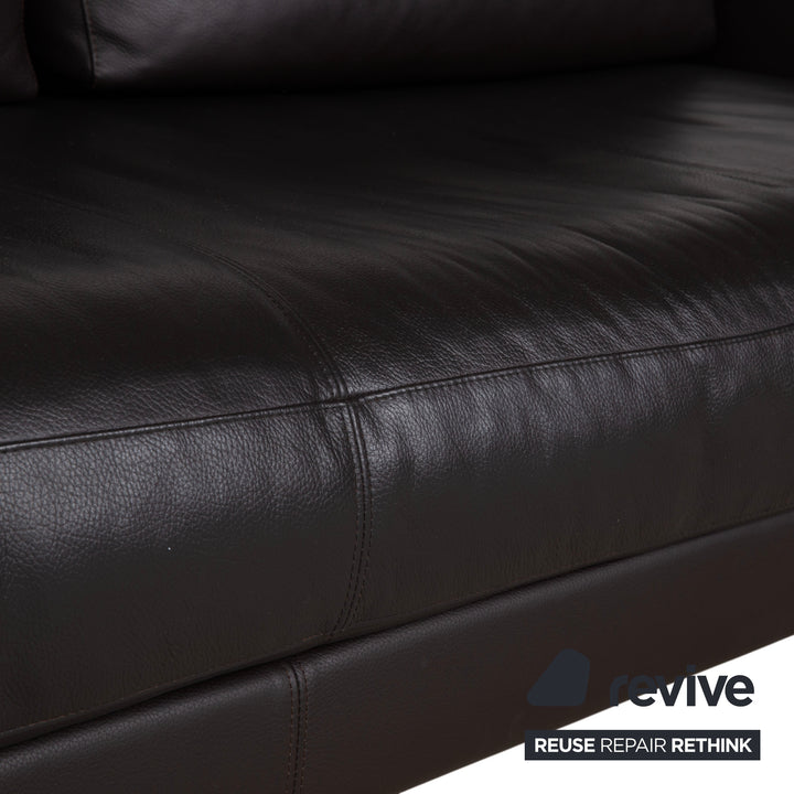 Rolf Benz Vida Zweisitzer Leder Sofa Dunkelbraun Couch Kopfstütze