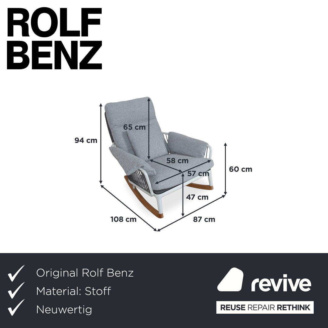 Rolf Benz Yoko Sessel Grau Outdoor Gartensessel Schaukelstuhl